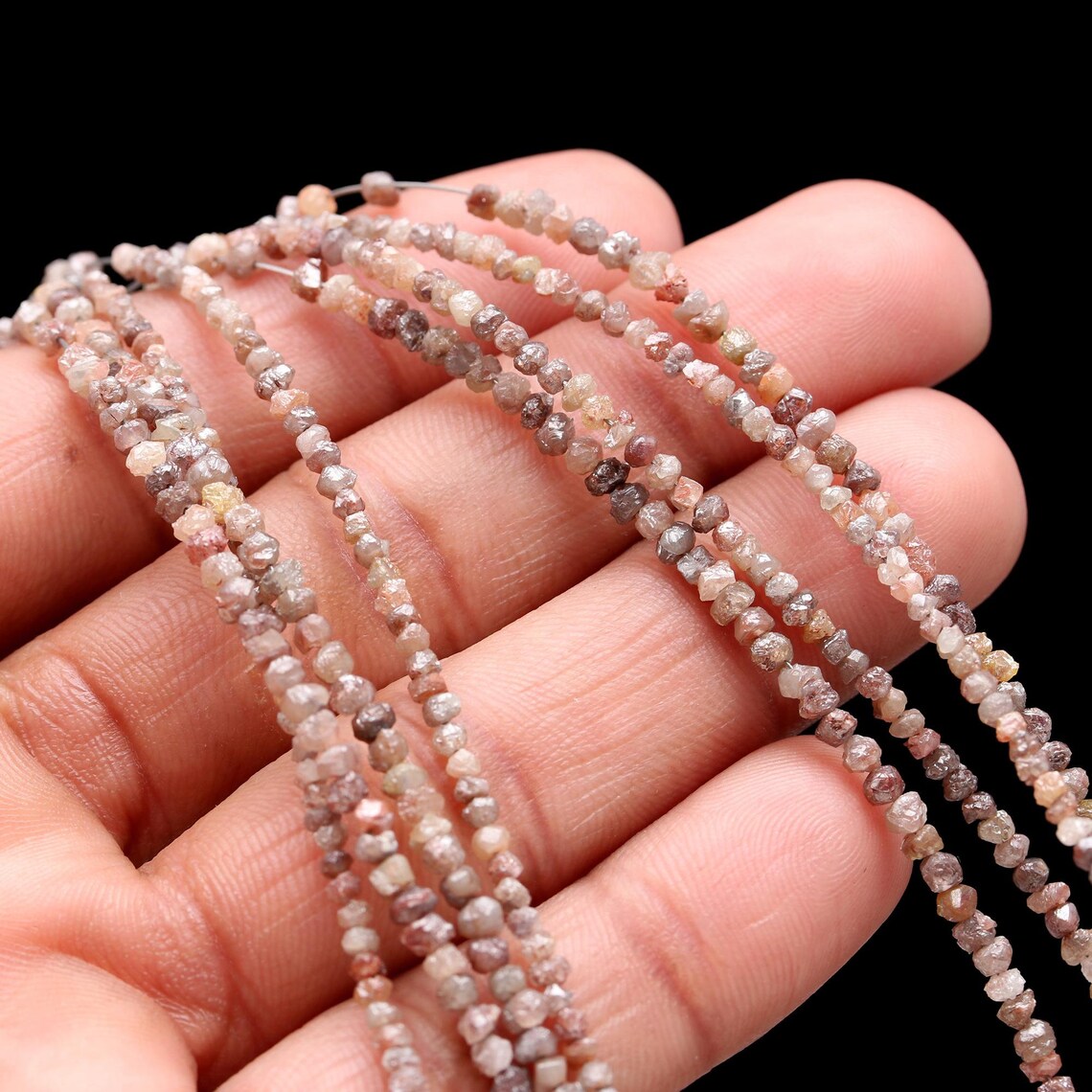 Champagne Raw Rough Diamond Bead 2 - 3 mm Uncut Diamond Diamond Beads