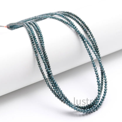 AAA+ Excellent Blue Diamond Bead 3.5mm Blue Diamond Bead Sparkling blue Diamond necklace Jewellery diamond necklace blue diamond lustrein