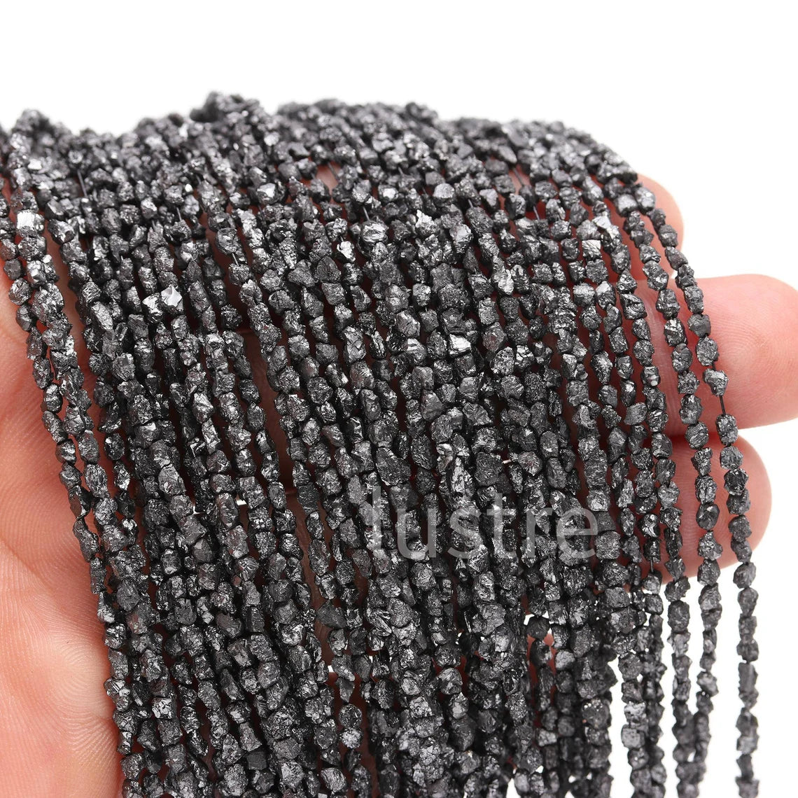 Black Diamond Raw Rough Tumble Beads 2 - 3 mm Uncut Diamond Beads