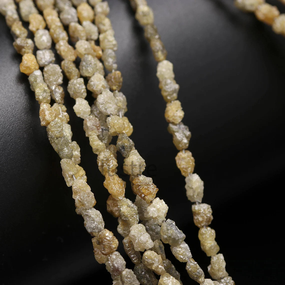 Yellow Diamond Uncut Tumble Bead Raw Rough Yellow Diamond Beads