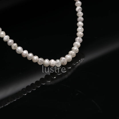 Excellent White Diamond Bead 3mm AAA+ Quality Natural White Diamond Bead 100% Natural Faceted Rondelle White Diamond Personalized Jewelry