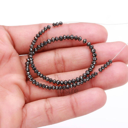 Black Diamond Beads AAA+ 100% Natural Black Diamond Bead 2.6 - 3.5 mm Sparkling Black Diamond Beads Christmas Gift Halloween