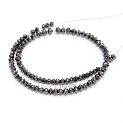 Black Diamond Beads AAA+ 100% Natural Black Diamond Bead 2.6 - 3.5 mm Sparkling Black Diamond Beads Christmas Gift Halloween