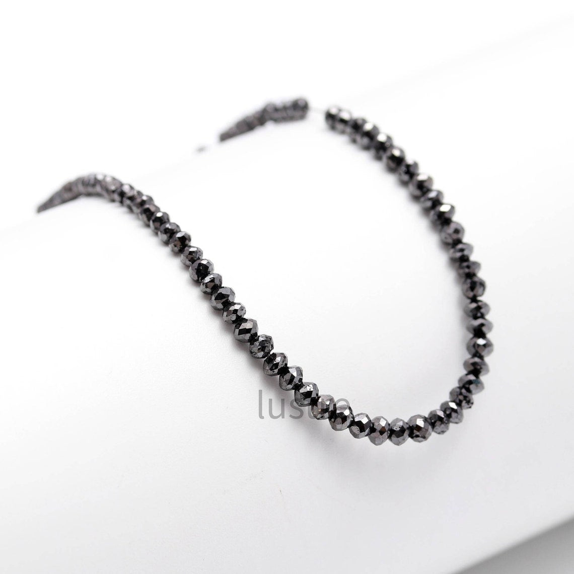 Black Diamond Beads AAA+ 100% Natural Black Diamond Bead 2.6 - 3.5 mm Sparkling Black Diamond Beads Christmas Gift Halloween