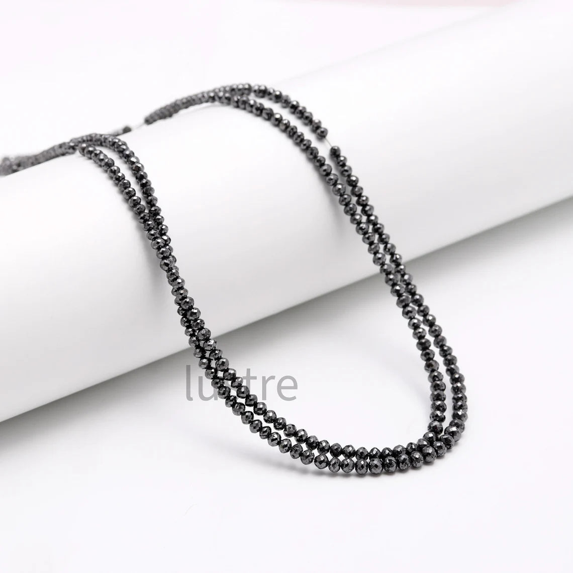 Black Diamond Faceted Round Beads 100% Natural Black Diamond Bead