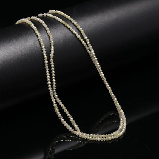 AAA+ Stunning Yellow Diamond Bead Natural Yellow Diamond Faceted Rondelle Bead Diamond Necklace Personalized Jewelry