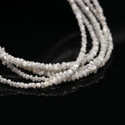 White Raw Rough Diamond Beads 2 - 3 mm Uncut Diamond Beads