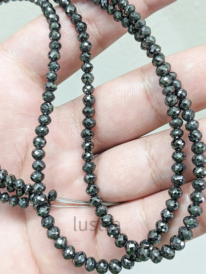 Black Diamond Faceted Round Beads 100% Natural Black Diamond Bead