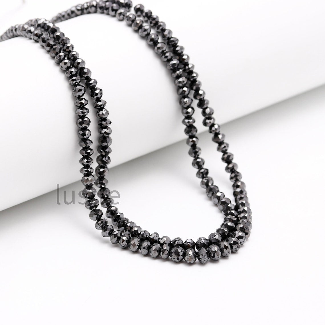 AAA+ Black Diamond Bead 6 mm Excellent Quality 100% Natural Black Diamond Bead Jewelry Natural Rare Far Black Diamond Faceted Rondelle Bead