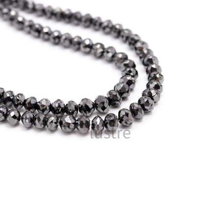 AAA+ Black Diamond Bead 6 mm Excellent Quality 100% Natural Black Diamond Bead Jewelry Natural Rare Far Black Diamond Faceted Rondelle Bead