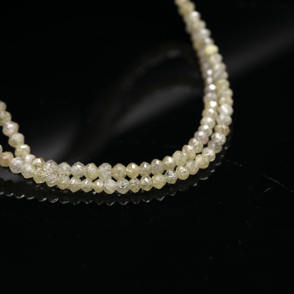 AAA+ Stunning Yellow Diamond Bead Natural Yellow Diamond Faceted Rondelle Bead Diamond Necklace Personalized Jewelry