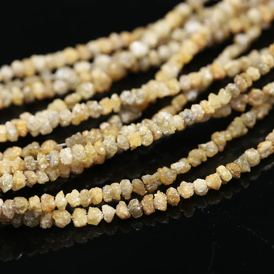 Yellow Raw Rough Diamond Bead 3 - 4.5 mm Uncut Diamond Beads