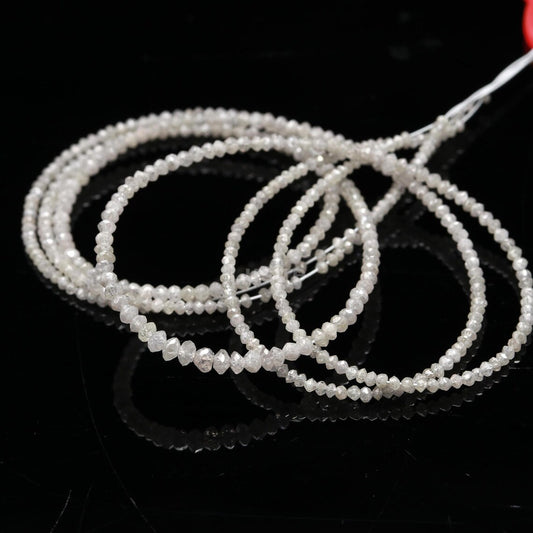 Excellent White Diamond Bead 100% Natural White Diamond faceted rondelle Bead Personalized Jewelry Birthday Gift