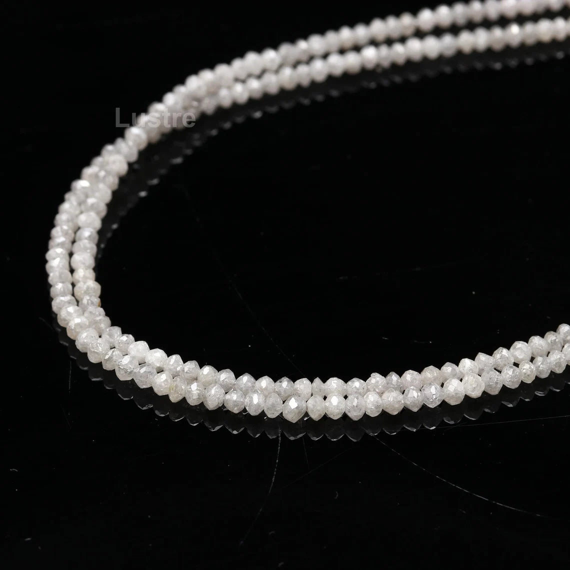 White Diamond Bead AAA+ Natural Snow White Diamond Bead