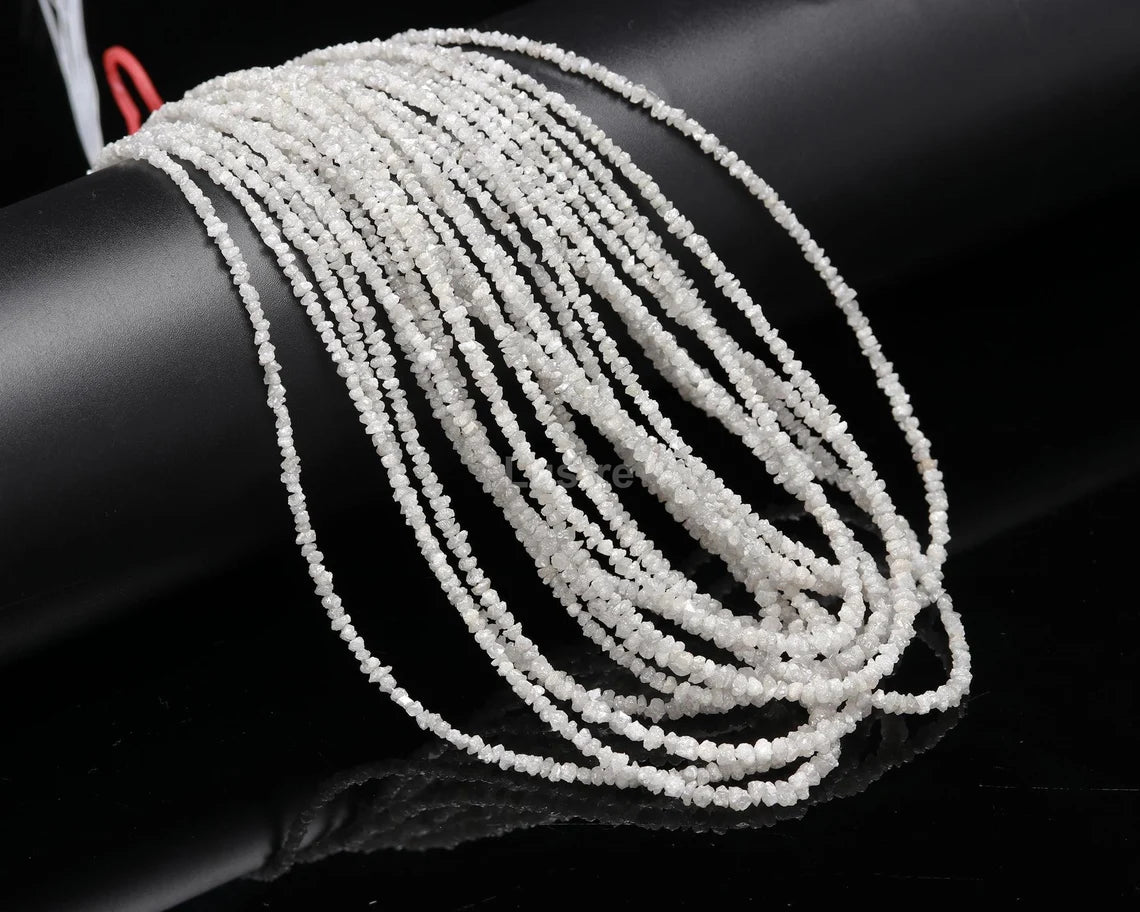 White Raw Rough Diamond Bead 2- 3 mm Uncut Diamond Beads