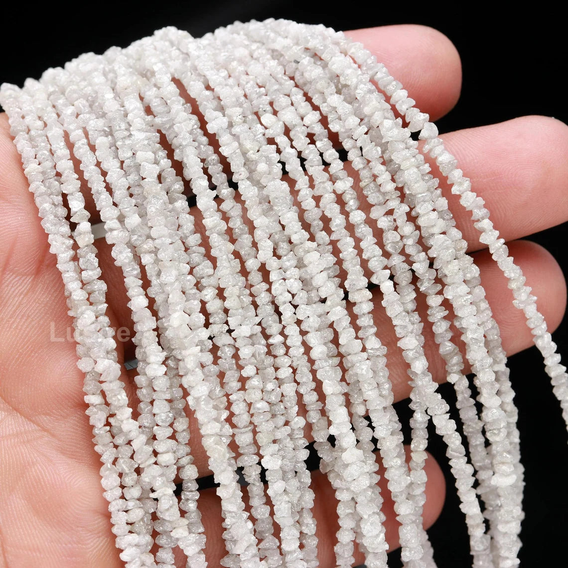 White Raw Rough Diamond Bead 2- 3 mm Uncut Diamond Beads