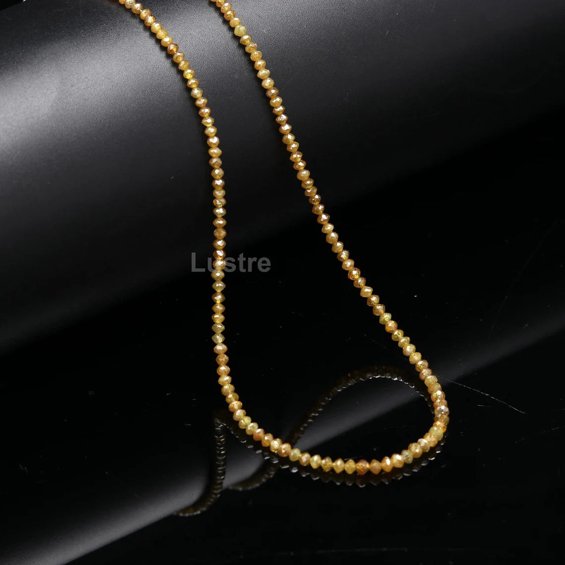 Yellow Diamond Bead 1.8 - 2.9 mm Faceted Rondelle Bead Strands For Jewelry Making