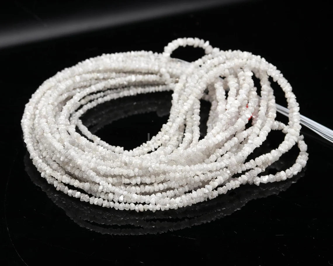 White Raw Rough Diamond Bead 2- 3 mm Uncut Diamond Beads