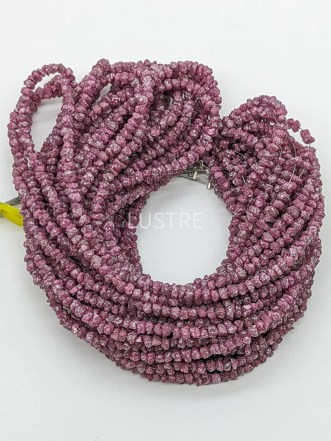 Pink Raw Rough Diamond Bead 3.5 - 4.5 mm Uncut Diamond Bead Strands For Jewelry Making