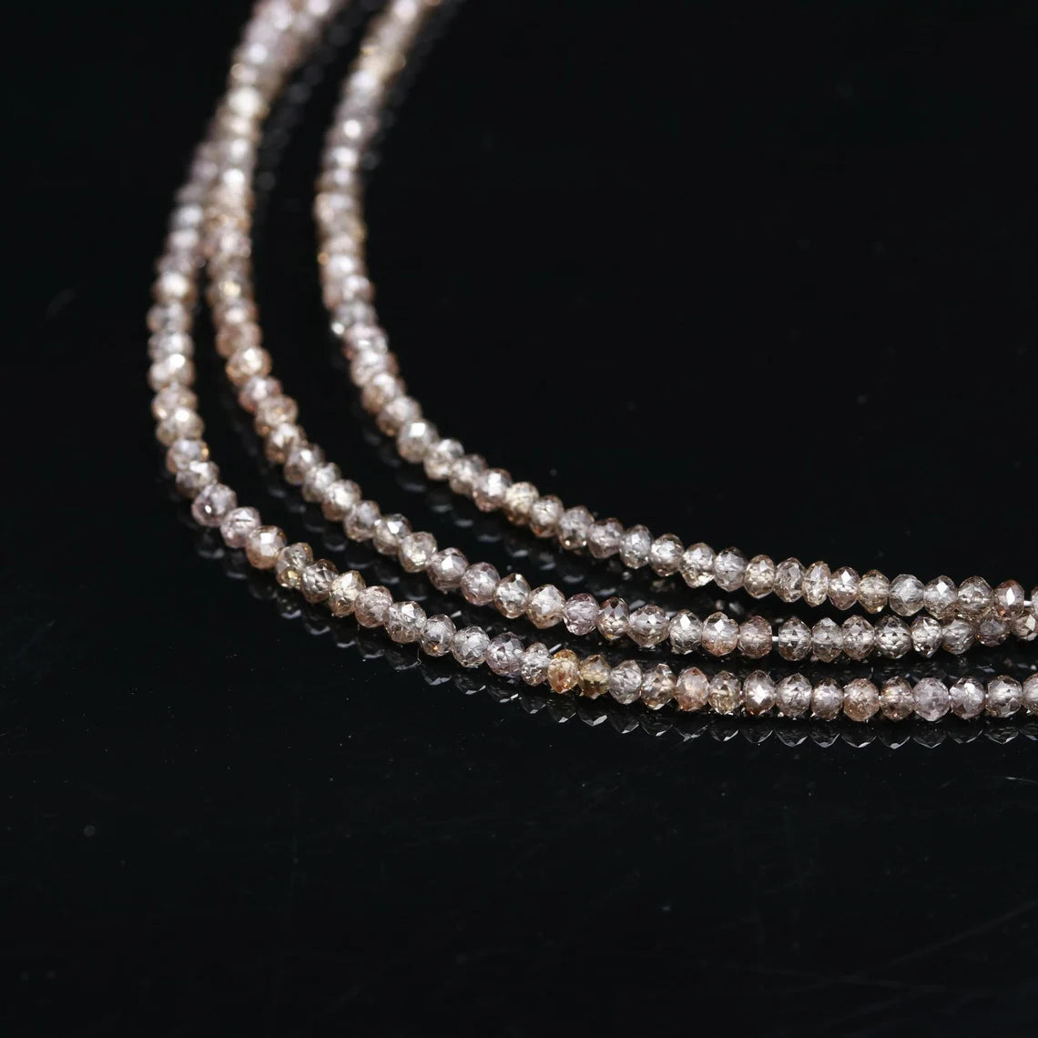 100% Natural Champagne Diamond Bead 2.2mm Faceted Rondelle bead Diamond