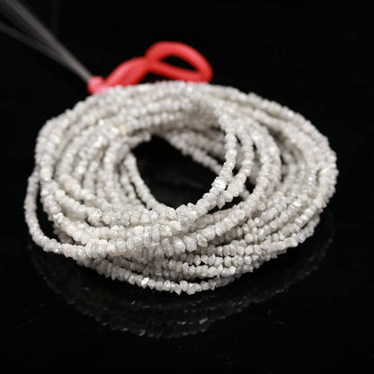 White Raw Rough Diamond Beads 2 - 3 mm Uncut Diamond Beads