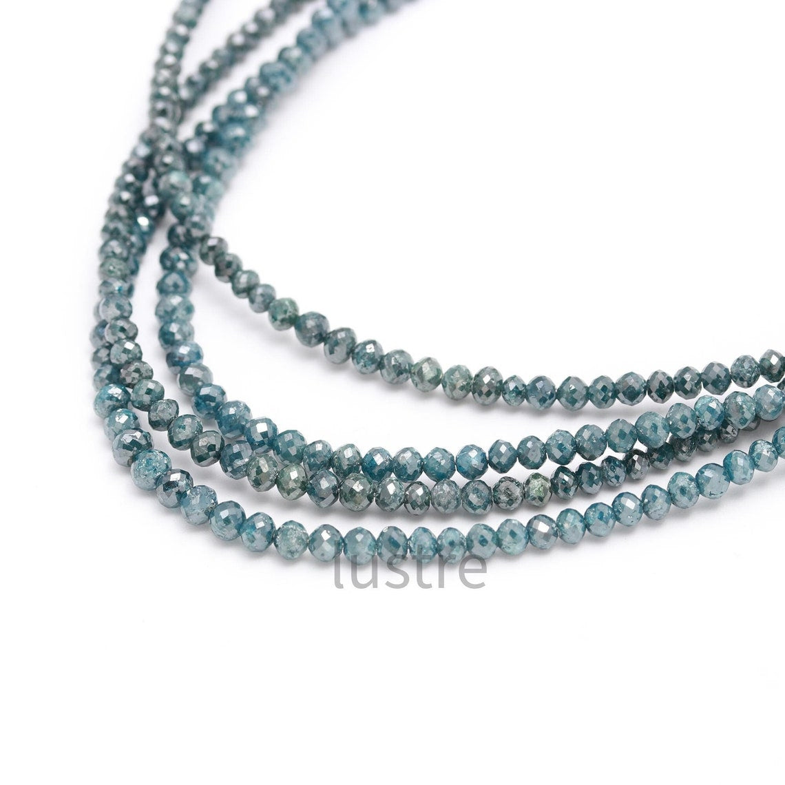 AAA+ Excellent Blue Diamond Bead 3.5mm Blue Diamond Bead Sparkling blue Diamond necklace Jewellery diamond necklace blue diamond lustrein