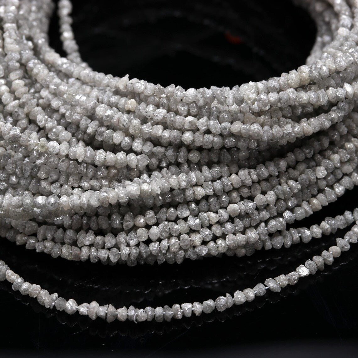 Natural White Diamond Bead Raw Rough White Diamond Bead