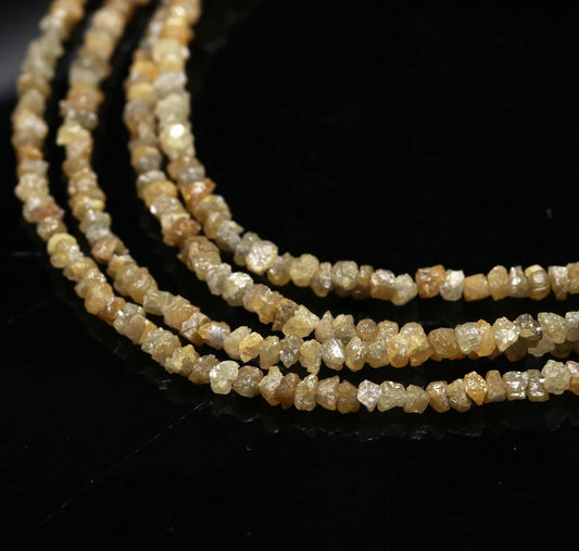 Yellow Raw Rough Diamond Beads 2 - 3 mm Uncut Diamond Beads