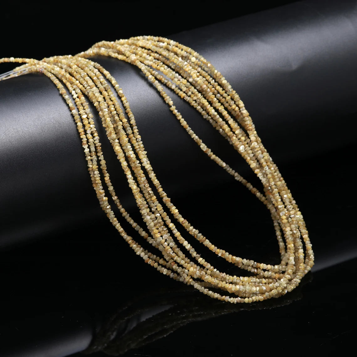 Yellow Raw Rough Diamond Beads 2 - 3 mm Uncut Diamond Beads