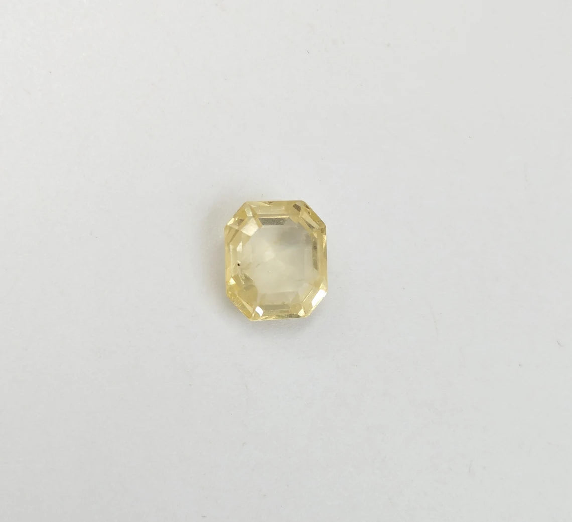 Yellow Sapphire Gemstone 9 x 11 mm Faceted Loose Square Unheated Stone