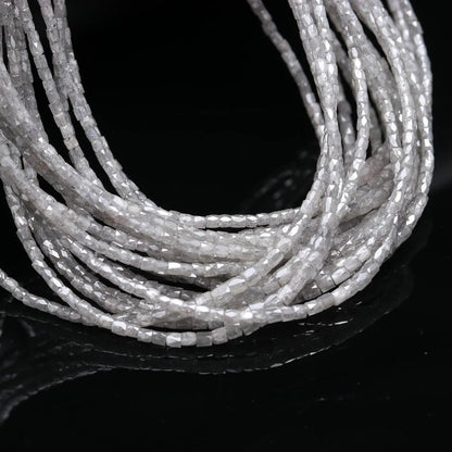 White Diamond Tube Bead AAA++  White Faceted Diamond Bead