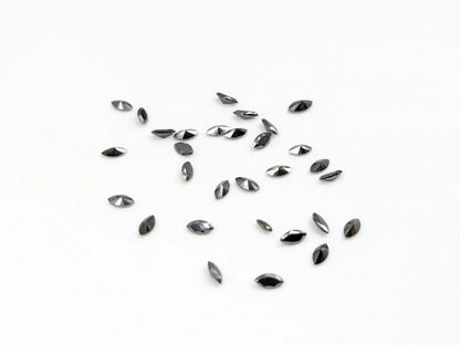 Black Diamond Marquise Cut Stone 2.5 - 4 mm Faceted Shape Stone For Jewelry Making