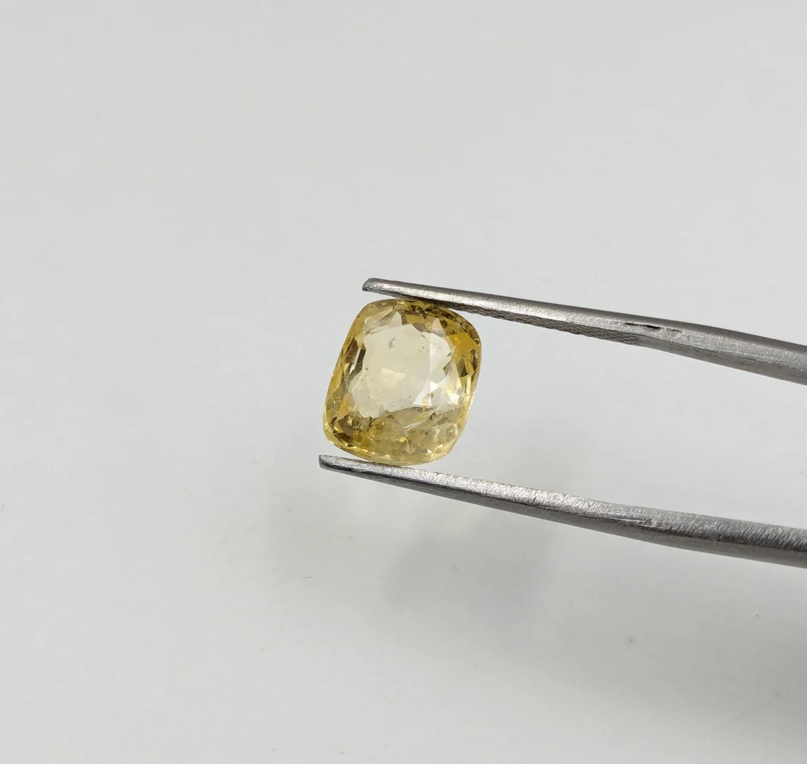 Yellow Sapphire Loose Gemstone Rectangle Faceted 9 x 10 mm Unheated Gemstone