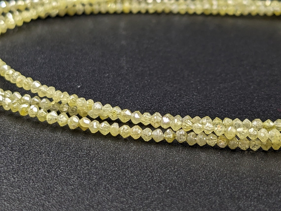 Yellow Diamond Bead AAA+ Quality Yellow Diamond Bead 100% Natural Faceted Rondelle Bead Personalized Birthday Gift