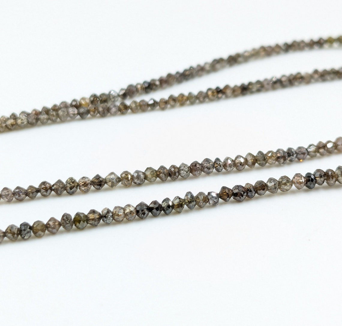 Natural Champagne Diamond Faceted Rondelle Bead Dark champagne diamond Bead 1.8 - 2.4 mm Rare Champagne Diamond Beads Birthday Gift For Her