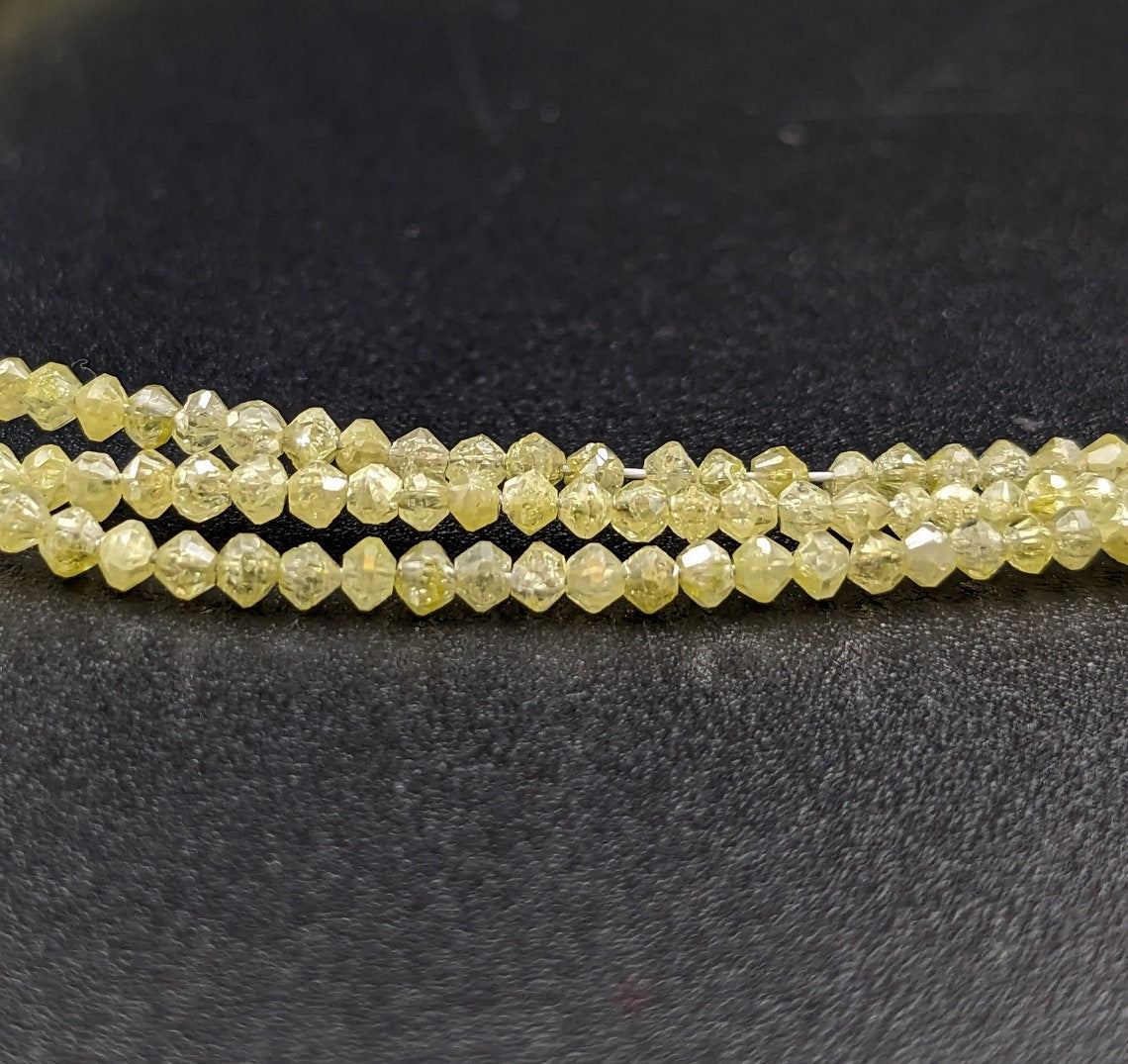 Yellow Diamond Bead AAA+ Quality Yellow Diamond Bead 100% Natural Faceted Rondelle Bead Personalized Birthday Gift