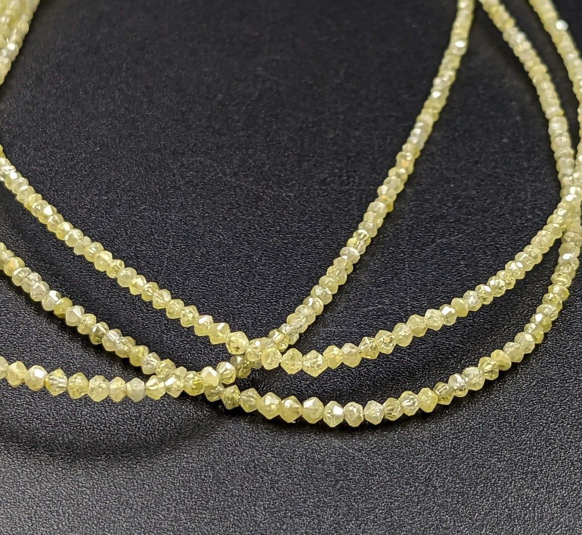 Yellow Diamond Bead AAA+ Quality Yellow Diamond Bead 100% Natural Faceted Rondelle Bead Personalized Birthday Gift