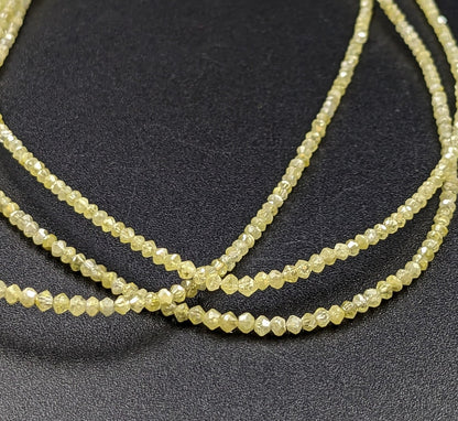 Yellow Diamond Bead AAA+ Quality Yellow Diamond Bead 100% Natural Faceted Rondelle Bead Personalized Birthday Gift