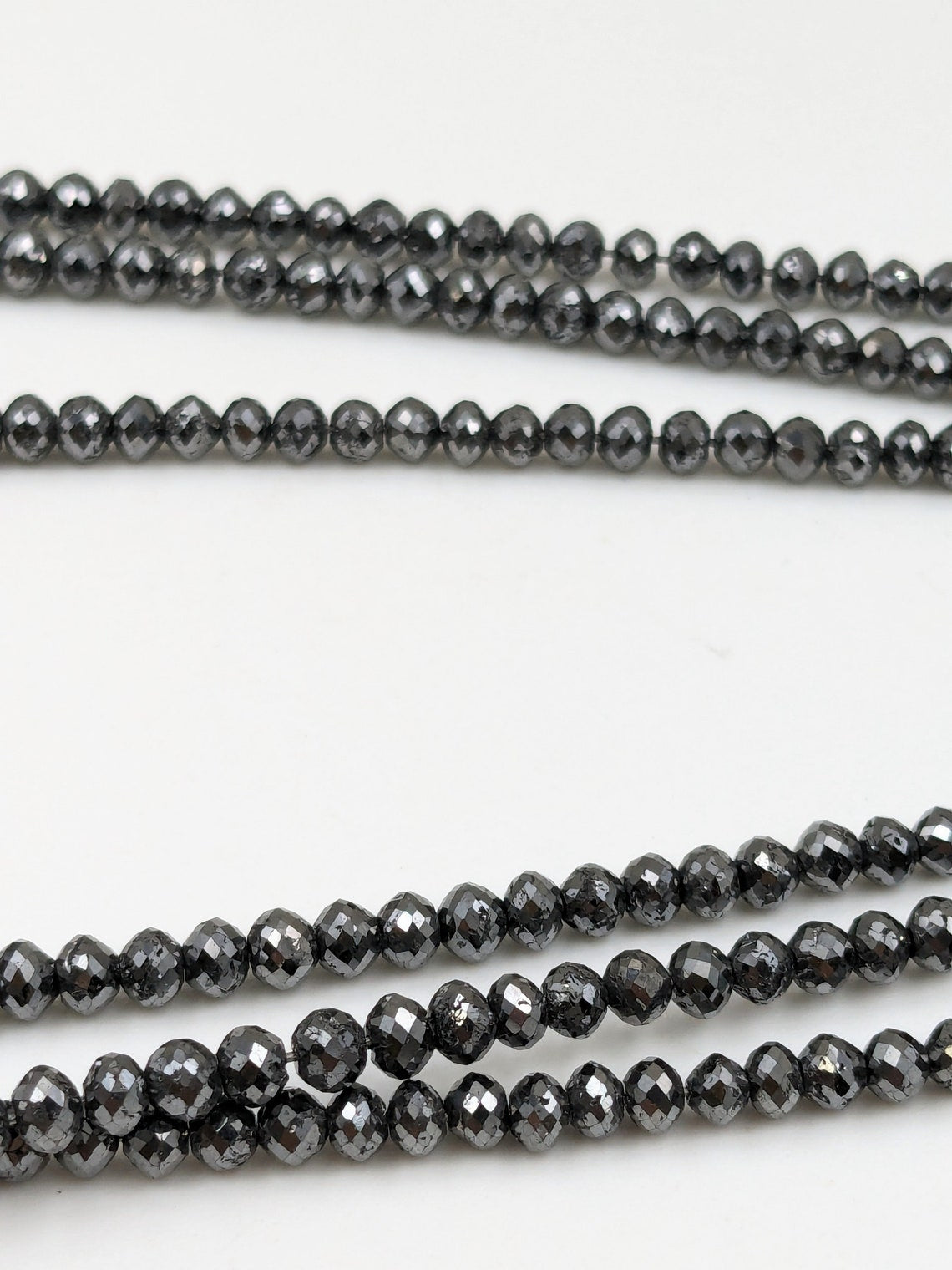 Black diamond bead 3.5 - 4.5 mm black diamond faceted rondelle bead black diamond faceted round balls black diamond necklace diamond bead