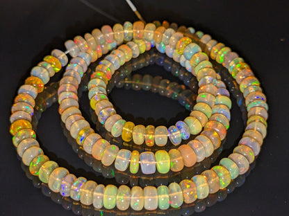 Fire opal bead Ethiopian Opal Bead Top Quality Smooth rondelle Ethiopia Opal Beads