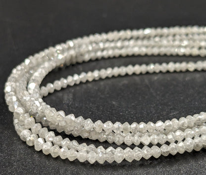 White Diamond Bead Top Quality Natural White Diamond Bead 1.8-2.2 mm Faceted Rondelle White Diamond Bead Personalized Jewelry Birthday Gift