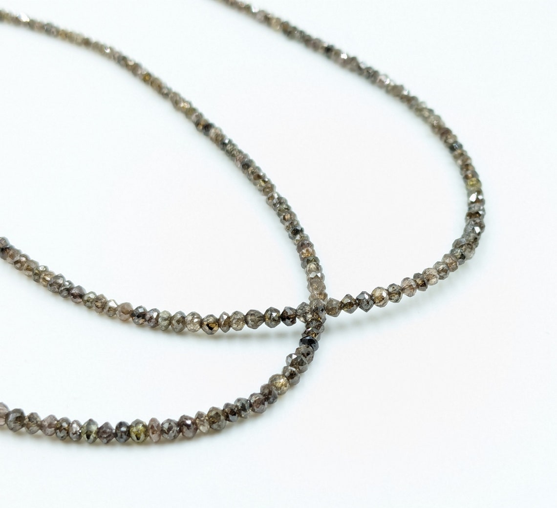 Natural Champagne Diamond Faceted Rondelle Bead Dark champagne diamond Bead 1.8 - 2.4 mm Rare Champagne Diamond Beads Birthday Gift For Her