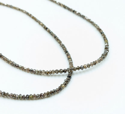 Natural Champagne Diamond Faceted Rondelle Bead Dark champagne diamond Bead 1.8 - 2.4 mm Rare Champagne Diamond Beads Birthday Gift For Her