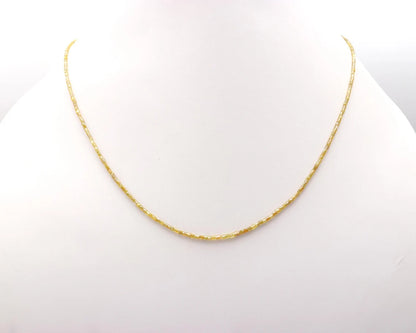 Yellow Diamond Bead Faceted 1.5 - 2 mm Beads Tube Sparkling 16 Inches Silver necklace