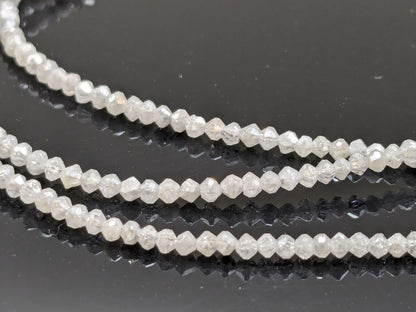 100% Natural White Diamond Bead 1.8 - 2.2 mm Snow White Faceted Rondelle White Diamond Bead Personalized Jewelry Birthday Gift