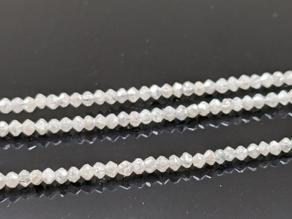 100% Natural White Diamond Bead 1.8 - 2.2 mm Snow White Faceted Rondelle White Diamond Bead Personalized Jewelry Birthday Gift