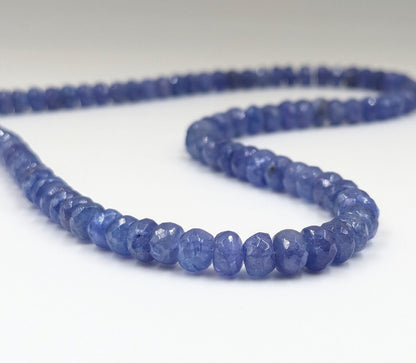 Tanzanite Faceted Rondelle Natural Faceted 5.5 - 6.5 mm  Gemstone Beads For Jewelry Making