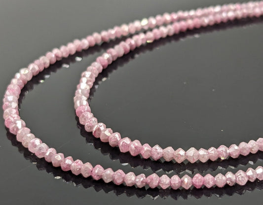 Pink Diamond Faceted Rondelle Bead 1.5 - 3 mm RARE Pink Diamond Bead AAA+ Top Quality Natural Pink Diamond necklace christmas gift