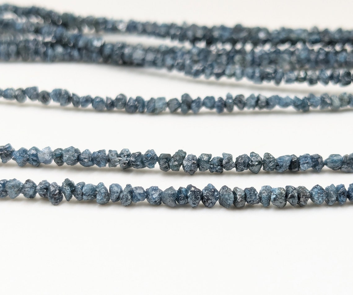 Blue Rough Diamond Beads Top Quality Raw Rough Diamond Beads 2 - 3 mm 100% Natural Blue Uncut Diamond Beads Nuggets