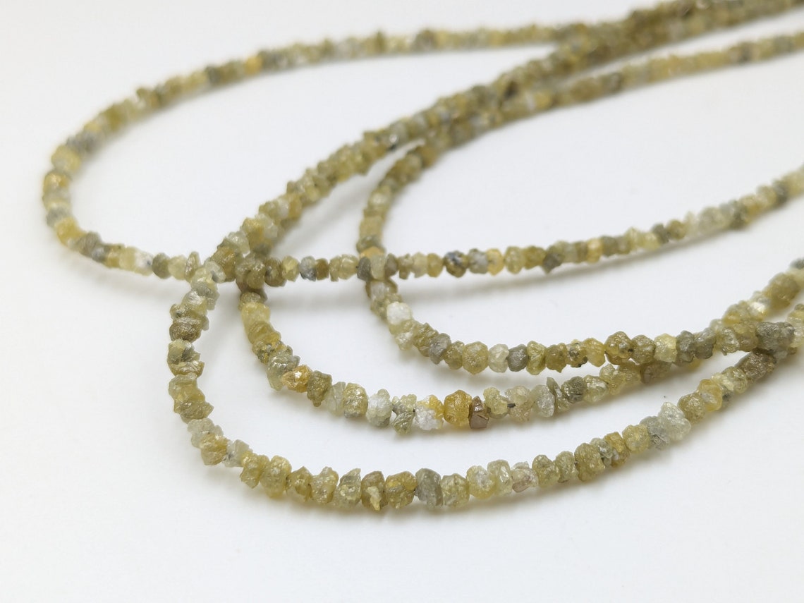 Natural Yellow Diamond Uncut Bead 2 - 3.5 mm Raw Rough Diamond Beads 100% Natural Elegant Yellow Uncut Diamond Jewelry